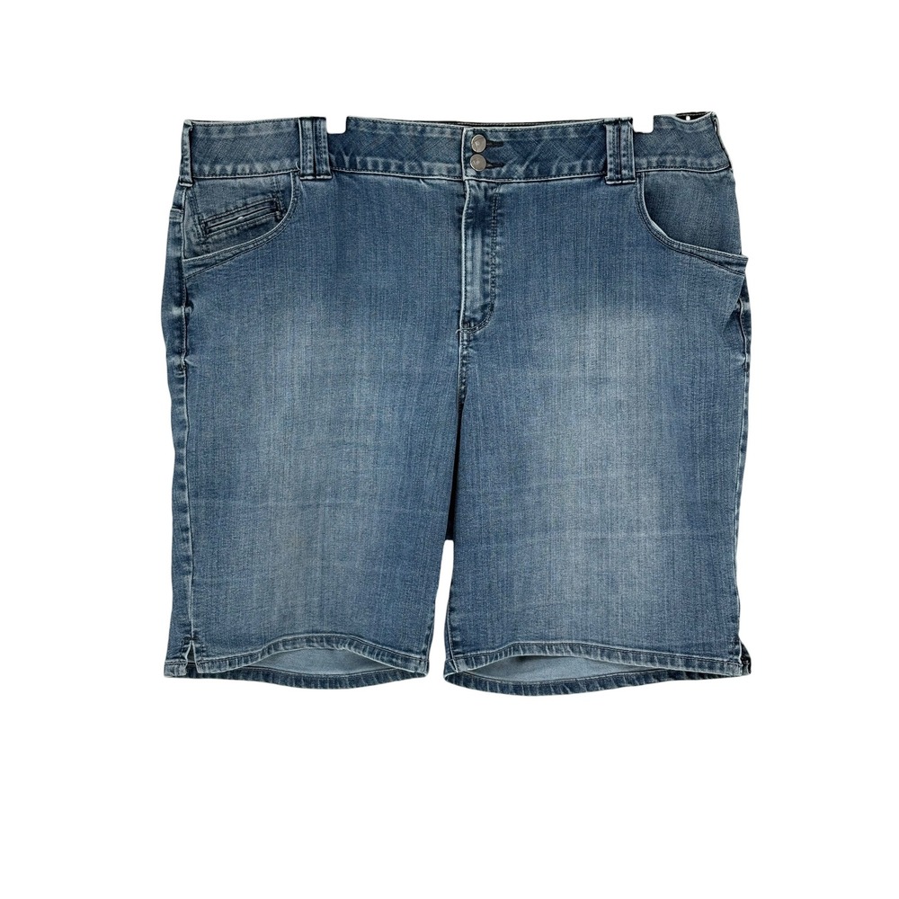 Lane Bryant Bermuda Shorts Blue Tighter Tummy Technology Denim 22 Average